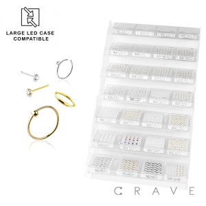 752 PCS OF ASSORTED 925 STERLING SILVER NOSE RING 28 CASES FOR MIX & MATCH PANEL